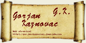 Gorjan Kaznovac vizit kartica